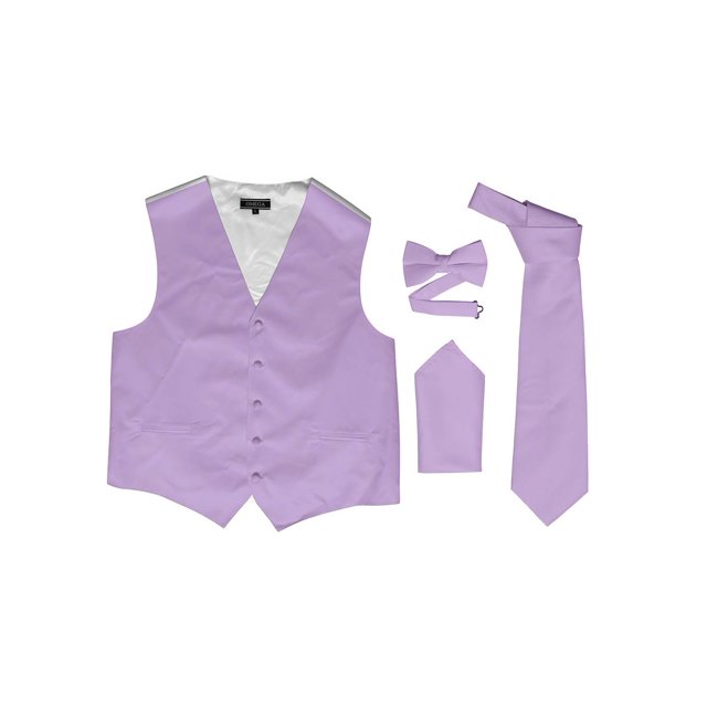 Omega Button Vest Formal 4 piece Dress Kit - Lavender - 2X-Large
