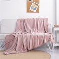 thumbnail image 2 of Couverture Rafraîchissante Lit Simple Canapé Sofa Polaire Douce Duveteuse Confortable Couverture à Franges Bohème Flanelle Velours Résistante aux Flammes 59x79po Format Jeté Couverture Respirante Extra Épaisse Grandes Couvertures pour Lit Canapé Sofa, 2 of 6