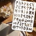 thumbnail image 3 of Viking Runes Painting Stencil 8.3x11.7inch Reusable Ancient Alphabet Stencil Viking Theme Runes Pattern Craft Stencil for Painting on Wall Wood Furniture DIY Home Decoration, 3 of 9
