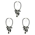 thumbnail image 3 of maskred Exquis Turquoise Pompons Choker Bohème Déclaration Collier Noir 45 + 8cm 3Set, 3 of 6