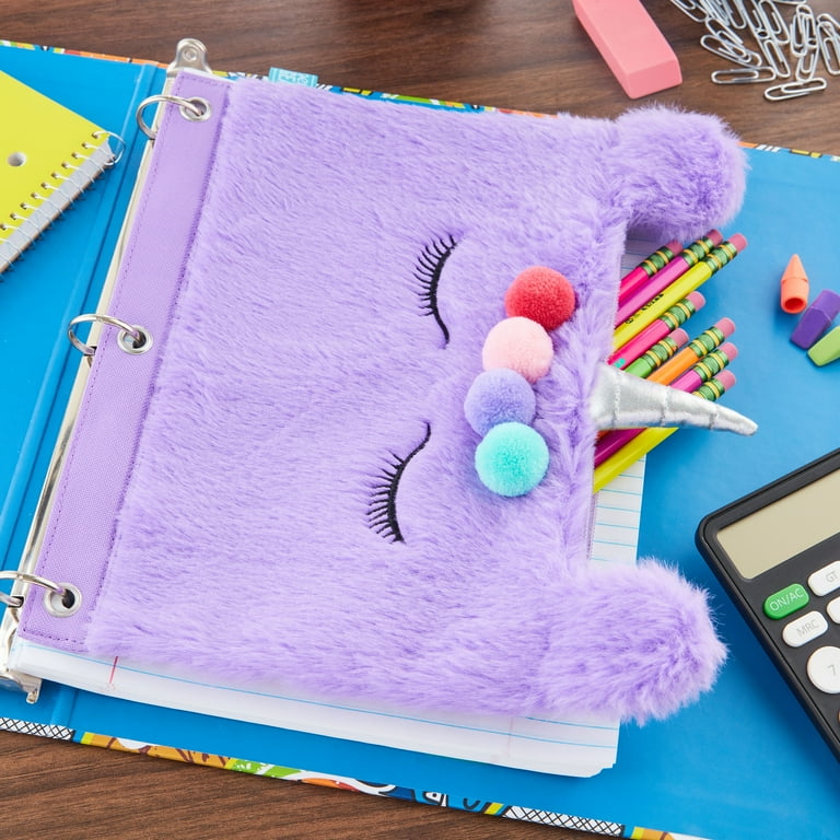 Pen+Gear Unicorn Binder Pouch, Purple, Size: 10” (W) x 7.25