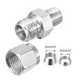 thumbnail image 2 of Unique Bargains Compression Tube Fitting, NPT1/8 Male x Ф1/4 Tube OD with Double Ferrules, 2 of 4
