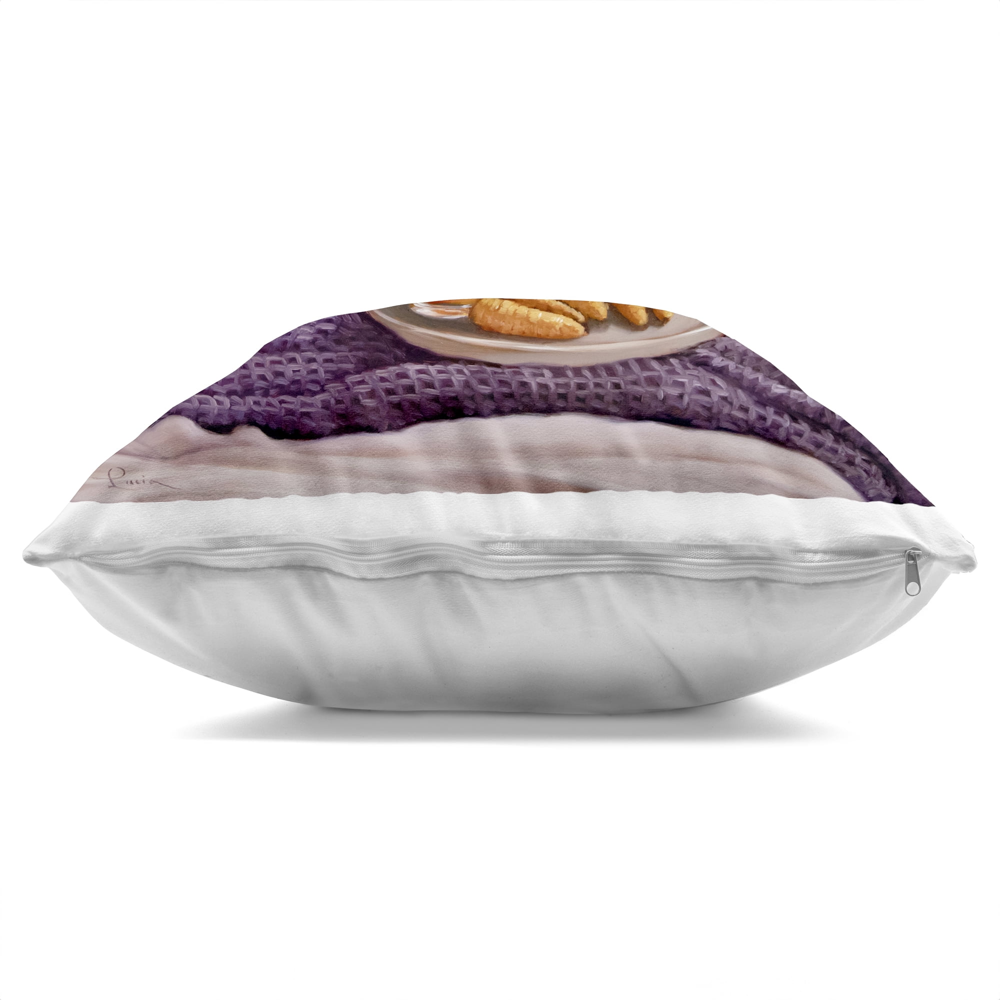 Stupell Industries Hoppy Meal Bunny in Bed Decorative Printed Throw Pillow, design by Lucia Heffernan