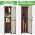 thumbnail image 2 of 62" H Tall Narrow Outdoor Storage Cabinet with Metal Top, Outdoor Shed Storage Unit Waterproof with Adjustable Shelves for Garden, Patio, Living Room, or Entryway Storage, Black, 2 of 8