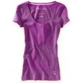 thumbnail image 1 of Aeropostale - Camiseta con estampado de bulldog de color sólido para mujer, color morado, grande, 1 of 1