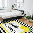 thumbnail image 6 of Area Rug 2'x3' Hello Summer Yellow Lemon Black White Stripe Washable Area Rugs Non Shedding Floor Carpet Rubber Backing Non-Slip Indoor Mats for Living Room Bedroom Kitchen, 6 of 8