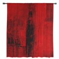 thumbnail image 2 of Red Semi Sheer Curtains Drapes for Living Room, Bedroom, French Doors Window 108 Inches Long, Retro Oil Painting Modern Abstract Art Aesthetics Rod Pocket Chiffon Curtain Drapery Voile Drape Panel, 2 of 6