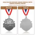 thumbnail image 4 of Bowling Games Silver Award Medals with Ribbons, Winner Medals Prizes for Competitions Sports Silver, 4 of 7