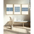thumbnail image 6 of SHENIFY Large 24x36in3pcs Natural Framed Abstract Boho Art Framed Wood Blue White Grunge Geometric Wall Decor Minimalist Bohemian Bedroom Decor Canvas Prints, 6 of 7