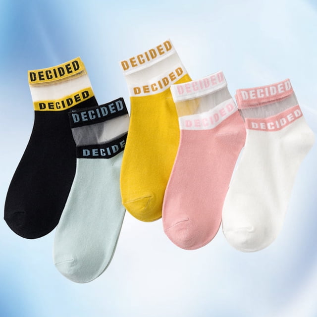 LOLIPPYY 5 Pares De Calcetines De Estilo Japonés Con Y Material Cómodo Para Mujer