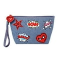 thumbnail image 7 of Marvel SpiderMan Denim Patch Cosmetic Pouch with Comic Pop Embellishments, 7 of 7