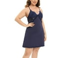 thumbnail image 6 of WBQ Womens Chemises Nightgown Plus Size Sexy Sleepwear Full Slip Lace V-neck Nightwear Spaghetti Strap Nightdress Sleeveless Sleep Dress, XL-4XL, 6 of 6