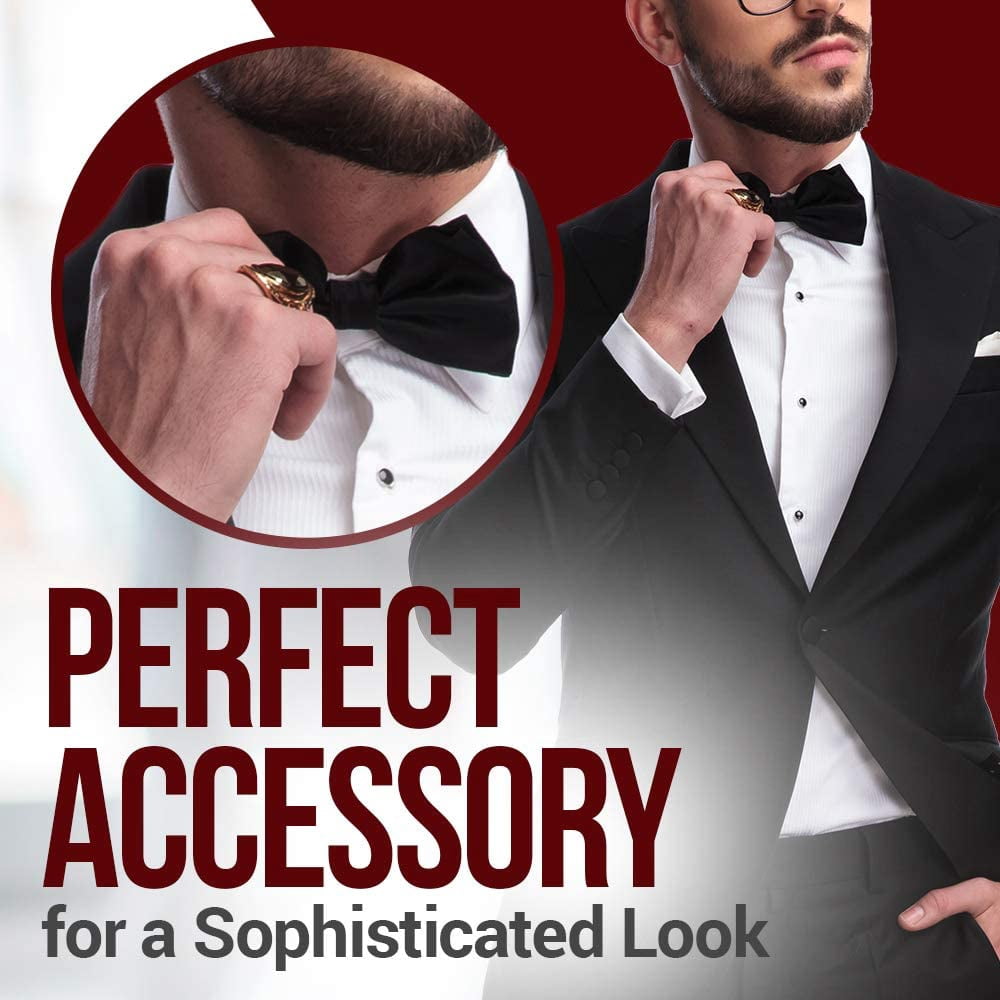 Hold'Em Bow Tie For Mens Boys and Baby Satin look Solid Color Adjustable Pre-tied