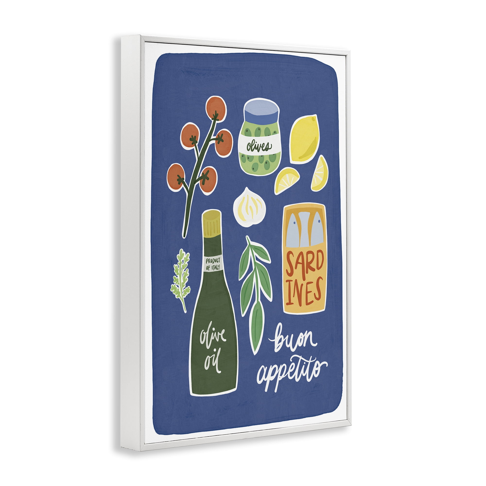 Stupell Industries Italian Kitchen Necessities White Framed Giclee Art, design by Amanda Houston