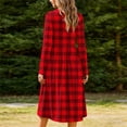 thumbnail image 6 of Odbmxy Fall Womens Midi Dresses Plaid Tunic Long Sleeve Smock Loose Women's Dresses Casual Everyday Shift, 6 of 7