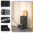 thumbnail image 6 of Hassch 3 Drawers File Cabinet with Lock, Vertical Home Office Filing Storage Cabinet for A4 Legal/Letter Size, Black, 6 of 8