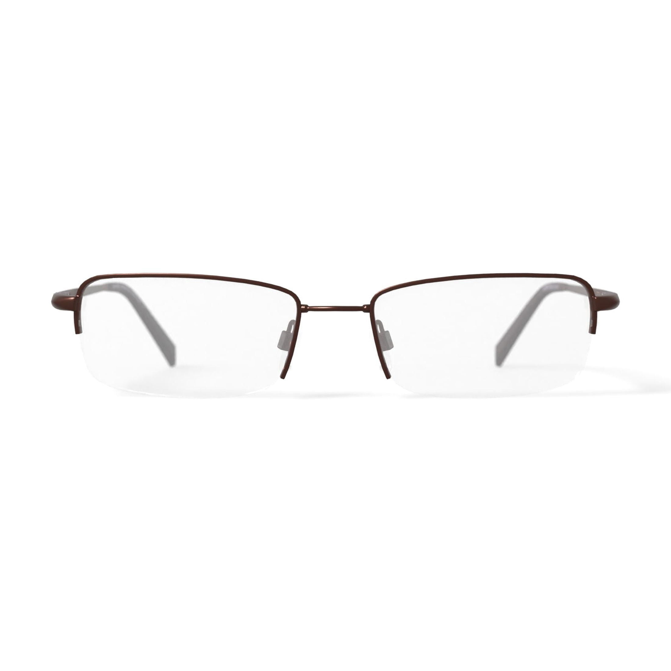 EasyTwist TurboFlex Men's Semi-Rimless Eyeglasses, ET869, Brown, 53-18-135, with Case