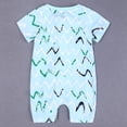 thumbnail image 5 of Penkiiy Toddler Baby Boys Girls Cute Cartoon Pattern Short Sleeve Double Zipper Romper Jumpsuit Baby Sleep and Play Pajamas 6-9 Months Green 2023 Summer Deal, 5 of 9