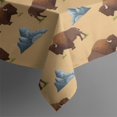 thumbnail image 4 of Yellow Buffalo Mountain Pattern Rectangle Tablecloth 60"x102",Waterproof Polyester Rectangle Table Cloth, Wipeable Spillproof Polyester Tablecloth for Dining, Camping, Indoor and Outdoor, 4 of 6