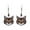 Fluffy-Tabby/Brown, variant on Cat Face Animal Graphic Dangle Earrings - Womens Fashion Handmade Jewelry Pet Lover Accessories