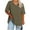 Olive Green, variant on WREESH Womens T-Shirts Oversized V-Neck Short Sleeved Solid Summer Base Shirt Sports T-Shirt Blue