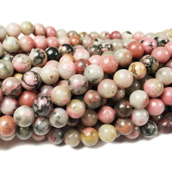 6mm Mongolian Rhodonite Smooth Round Beads Genuine Gemstone Natural Jewelry Making