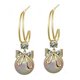 thumbnail image 1 of Sophisticated Pearls Earrings with Mermaids Charm Eye Catching Pearls Earrings with Diamonds Studded Charm for Parties, 1 of 4
