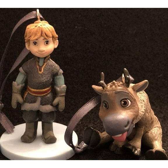 Animator Toddler Kristoff & Sven Reindeer PVC Ornament Set Figure Figurine Charm New