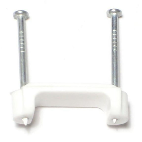 3/4" White Plastic Nail Wire Clips (15 pcs.)