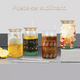 thumbnail image 4 of Juego De 4 Vasos Con Tapa De Bambú Y Pajita - 550ml Transparente, 4 of 5