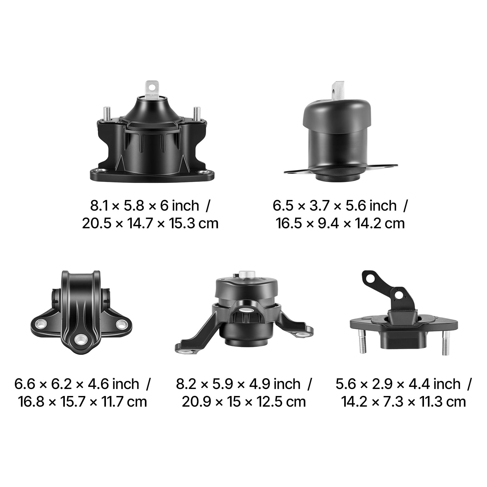 KFFKFF Engine and Transmission Mount Kit Replacement, Set of 5, Compatible with 2008-2012 Honda Accord 2.4L L4 and 2009-2013 Acura TSX 2.4L, Replace OE# A4565 A4572 A4570 A4584 A4561
