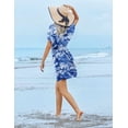 thumbnail image 3 of Ekouaer Women's Cover Up Short Sleeve Beachwear Coverups Loose V-Neck Bikini Beach Tunic Top, 3 of 6
