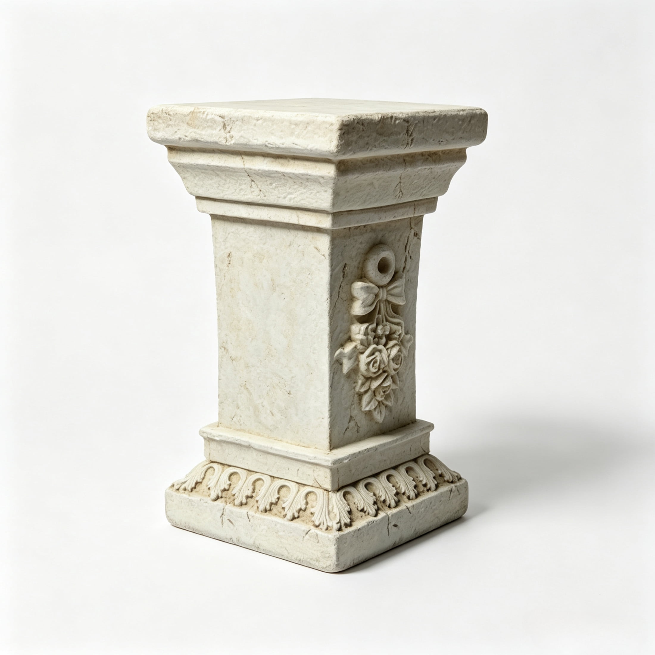 GDF Studio 11" Ancient Greek Style Carved Roman Column Pedestal, Garden Display Stand for Statues & Ornaments