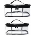 thumbnail image 4 of 2 Pack Portable Clear Makeup Bag Zipper Waterproof Cosmetics Bag Transparent Travel Storage Carry Pouch PVC Zippered, 4 of 4