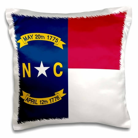 3dRose Flag of North Carolina NC - US American United State of America USA - Red white blue - great seal - Pillow Case, 16 by