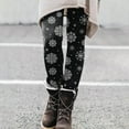 thumbnail image 2 of Leggings for Women Tummy Control Autumn Winter Christmas Pattern High Waist Floral Printed Women's Yoga Pants,Grey,L, 2 of 5