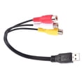 thumbnail image 4 of Adaptador de 2 conectores USB macho a 3 conectores RCA hembra, convertidor de audio, vídeo, AV, cable A/V para HDTV, TV, televisión, cable de cable, 4 of 8
