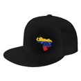 thumbnail image 1 of DouZhe Flat Brim Cap Snapback Hat, Venezuela Map Flag Prints Adjustable Black Adult Baseball Cap, 1 of 6