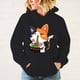 thumbnail image 4 of Sudadera con capucha y estampado de gato Ramen para mujer, moda de otoño, para deportes de ocio, 4 of 5