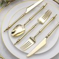 thumbnail image 4 of BalsaCircle 24 Gold Disposable Plastic Cutlery Roman Column Handle Spoon Fork and Knife Set Party Decorations, 4 of 8