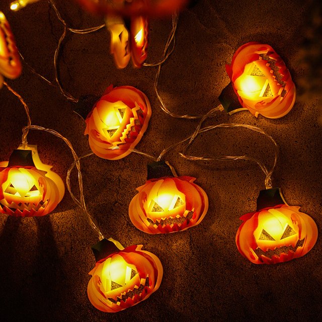 Guirnalda de luces LED con forma de calabaza para decoración del hogar, lámparas colgantes de 1,5 M, 10LED, para fiesta y Festival, 2023