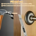 thumbnail image 4 of NOGIS Door Latch Strike Plate-Stainless Steel Door Lock Strike Plate Repair Kits-Standard Door Latch Restorer Reinforcement Plate with 3 Wood Dowel Strips for Home Door Frame Repair (Black), 4 of 7