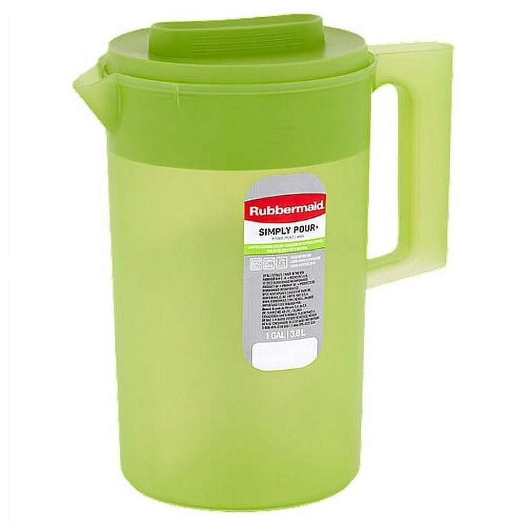 Rubbermaid, 1 Gallon, 1 Pack, Red, Plastic Simply Pour Pitcher with  Multifunction Lid 
