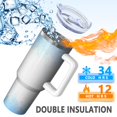 thumbnail image 5 of 40oz Tumbler with Handle and Straw, Vacuum Insulated Stainless Steel Travel Mug, Fits Car Cup Holder, Ice Crystal Print, 5 of 6