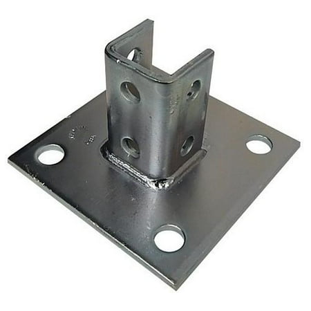 OhLectric 6 X 6 Inch Square Post Single Channel Hardware Brackets 4 Mounting Hole Base for 1-5/8  Strut