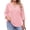 Pink, variant on Fantaslook 3/4 Sleeve Womens Plus Size Tops V Neck Lace Blouses Casual Tunic Shirts L-5XL