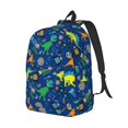 thumbnail image 2 of Daiia Dinosaur In Space Vintage Canvas Backpack for Men and Women ,Hiking Backpack,Travel Laptop Bag for School,Large Capacity Backpack, 2 of 8