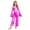 Hot Pink, variant on Girls Movies Babydoll Dance Jumpsuits Metallic Bell Sleeve Ruffles Zip Up Overall Romper Royal Blue 8