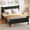 Full-Black, variant on Twin Size Flat Panel Bed with Headboard & Footboard, Minimalist Modern Platform Bed with Wood Grain Finish, Shaker & Farmhouse Style Bedroom Furniture,Dark Walnut