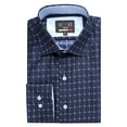thumbnail image 2 of Azaro Uomo Men's Slim Fit Long Sleeve Printed Dress Shirt - Colors 4XL, Navy, 2 of 2